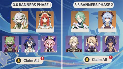 genshin banners 3.6|Genshin Version 3.6 Update Notes